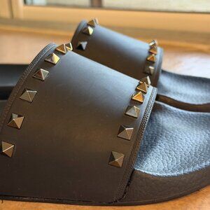 Men's Valentino Slides size 12 Black Studded